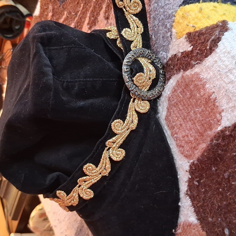 Grace Black Hat with Gold Detailing